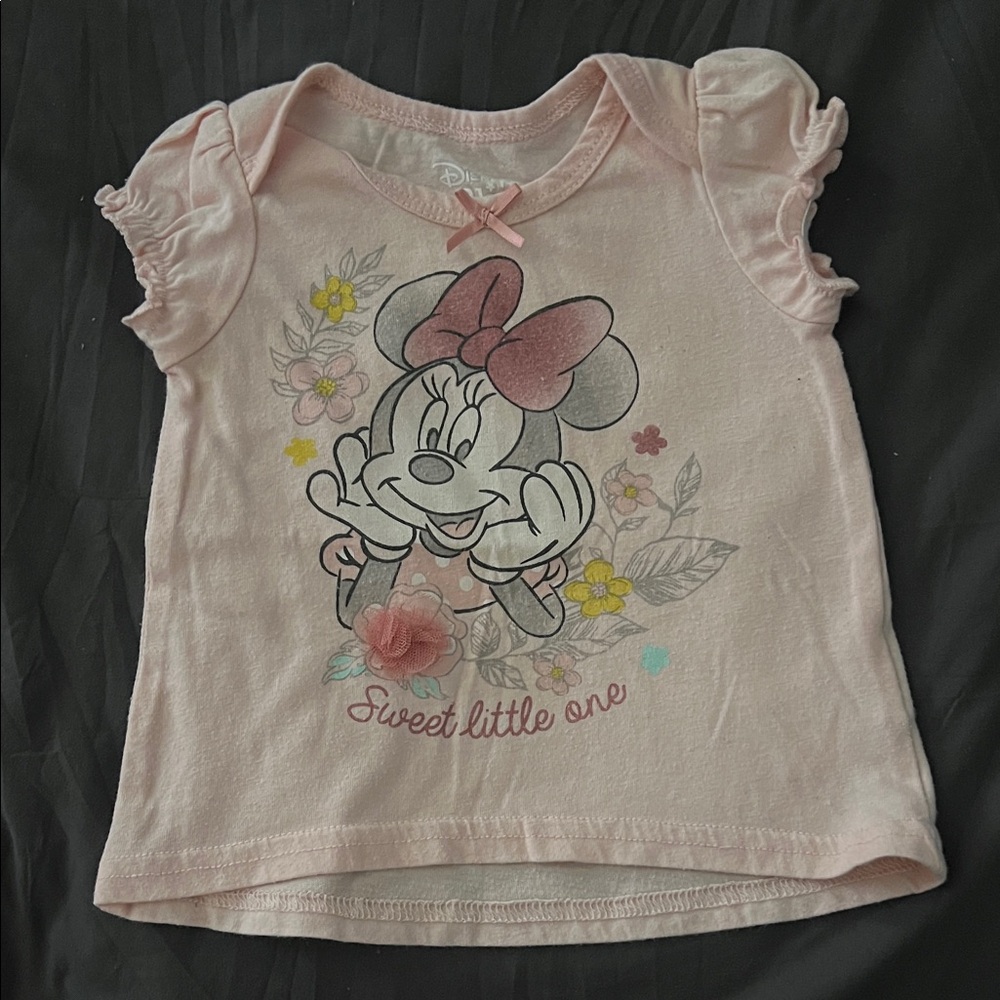 Disney Minnie Mouse Floral Pink T-Shirt